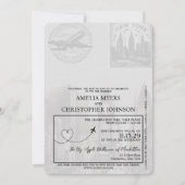 Gold New York City Passport Wedding Einladung (Vorderseite)