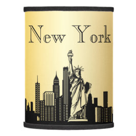 Gold New York City Skyline Silhouette Lamp Shade