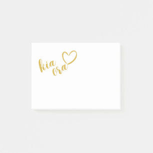 GOLD NEW ZEALAND KIWI GREETING KIA ORA HERZFORM POST-IT KLEBEZETTEL