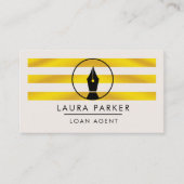Gold Nib Loan Signing Agent Writer Author Business Visitenkarte (Vorderseite)