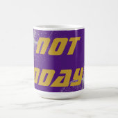 Gold "NICHT HEUTE!" mit Silberner Glitzer auf Lila Kaffeetasse (Mittel)