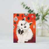 Gold Niedlich Chat Winter Christmas Baubles Postkarte (Stehend Vorderseite)