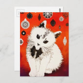 Gold Niedlich Chat Winter Christmas Baubles Postkarte (Vorne/Hinten)