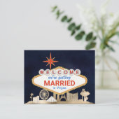 Gold Night Skyline Las Vegas Wedding Save the Date Postkarte (Stehend Vorderseite)