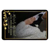 Gold Night Stars Rahmen Weihnachtsfeiern Foto Magnet (Horizontal)