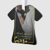 Gold Night Stars Rahmen Weihnachtsfeiern Foto Ornament (Vorderseite)