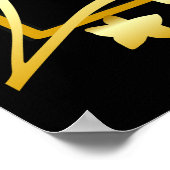 Gold Night Stars Rahmen Weihnachtsfeiern Foto Poster (Ecke)