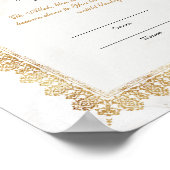 Gold Nikkah Certificate for Muslim Islamic Wedding Poster (Ecke)