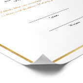 Gold Nikkah Certificate for Muslim Islamic Wedding Poster (Ecke)