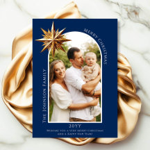 Gold North Star Foto Card