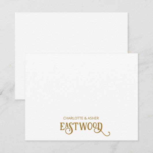 Gold Note Card Mitteilungskarte (Vorne/Hinten)