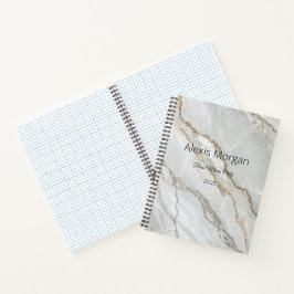 Gold-Notebook aus weißem Marmor Notizblock