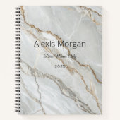Gold-Notebook aus weißem Marmor Notizblock (Vorderseite)