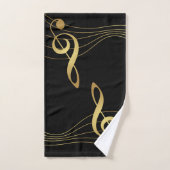 Gold Notes-Musikhandtücher - The Treble Clef: Badhandtuch Set (Handtuch)