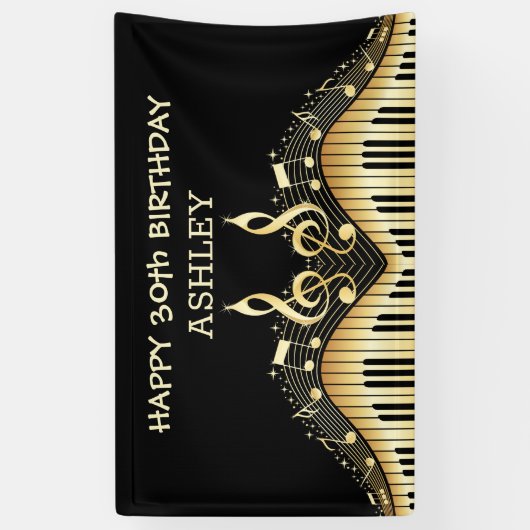 Gold Notes und Tastaturen Banner (Vertikal)