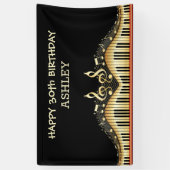 Gold Notes und Tastaturen, rote Lines Banner (Vertikal)