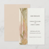 Gold Nouveau Floral Save The Date (Vorne/Hinten)