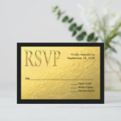Gold Nugget Imitats Foil mit Black Kontur UAWG RSVP Karte (Stehend Vorderseite)