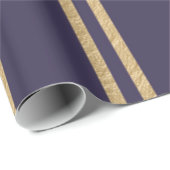 Gold Nugget Streifen auf einem dunkelblauen Hinter Geschenkpapier (Rolleneckpunkt)