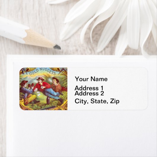 Gold Nuggets Antique Cigar Label (Insitu)