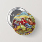 Gold Nuggets Antique Cigar Label Button (Vorne & Hinten)