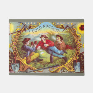 Gold Nuggets Antique Cigar Label Fußmatte