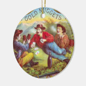 Gold Nuggets Antique Cigar Label Keramik Ornament (Links)