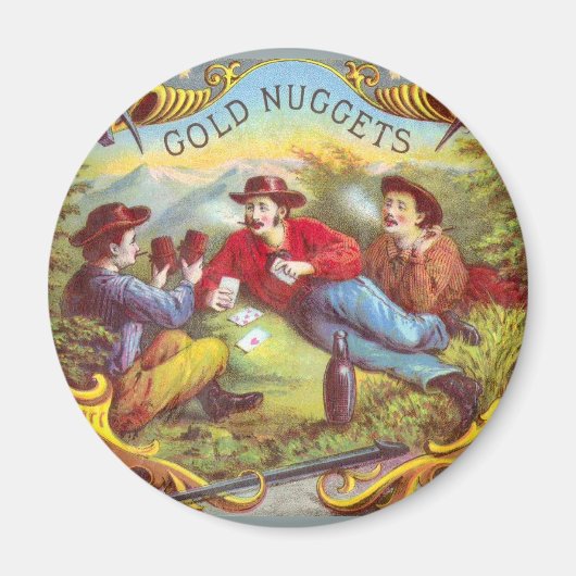 Gold Nuggets Antique Cigar Label Magnet (Vorne)