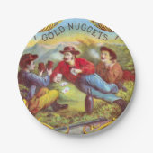 Gold Nuggets Antique Cigar Label Pappteller (Vorderseite)