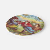 Gold Nuggets Antique Cigar Label Pappteller (Schrägansicht)