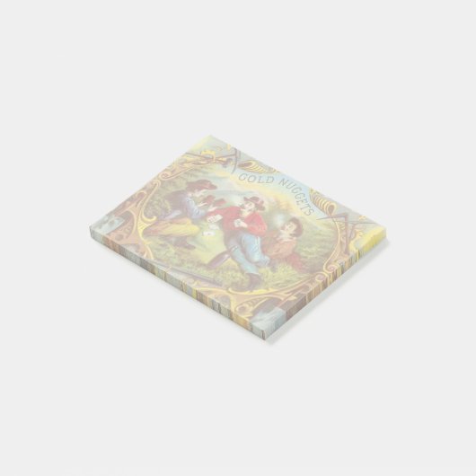 Gold Nuggets Antique Cigar Label Post-it Klebezettel (angewinkelt)
