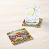 Gold Nuggets Antique Cigar Label Rechteckiger Pappuntersetzer (Vor Ort)