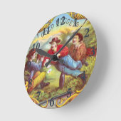 Gold Nuggets Antique Cigar Label Runde Wanduhr (Winkel)
