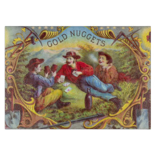 Gold Nuggets Antique Cigar Label Schneidebrett
