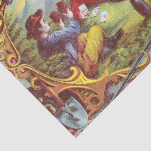 Gold Nuggets Antique Cigar Label Seidenpapier (Ausschnitt)