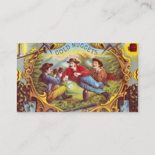 Gold Nuggets Antique Cigar Label Visitenkarte (Rückseite)