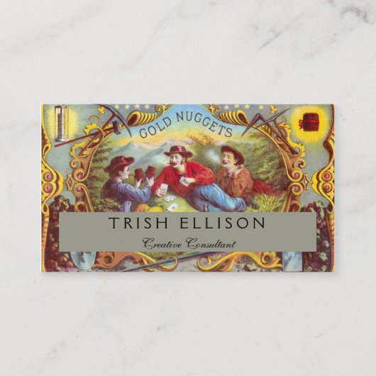 Gold Nuggets Antique Cigar Label Visitenkarte (Vorderseite)