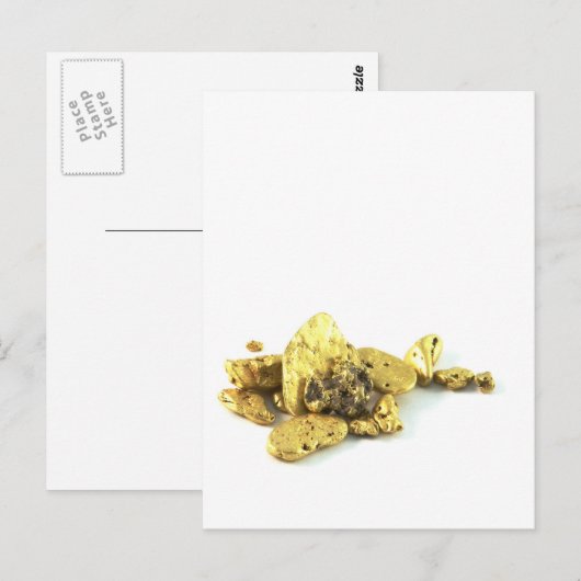 Gold Nuggets Postkarte (Vorne/Hinten)