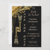 Gold-Nuggets und Skeletttasten mit Verschleiß I Einladung (Vorderseite)