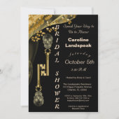 Gold Nuggets & Veil, Skeletttasten in Einladung (Vorderseite)