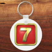 Gold Number Seven Keychain Schlüsselanhänger (Vorderseite)