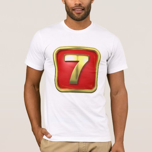 Gold Number Sieben Mens T - Shirt (Vorderseite)