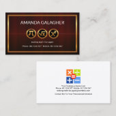 Gold numerische Symbole Frame Tutor Visitenkarte (Vorne/Hinten)