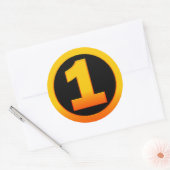 Gold Nummer Eins Runder Aufkleber (Umschlag)