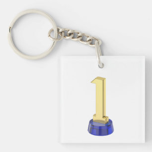 Gold Nummer eins Trophäe Schlüsselanhänger