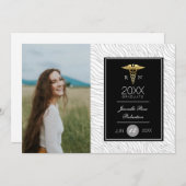 Gold Nursing Graduation Party | Ankündigung (Vorne/Hinten)