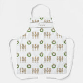 Gold Nutcracker and Wreath Christmas Schürze (Vorderseite)