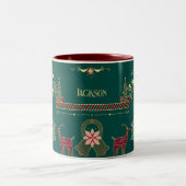 Gold Nutcracker Festliche Personalisierte Weihnach Zweifarbige Tasse (Mittel)
