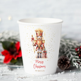 Gold Nutcracker Frohe Weihnachten Pappbecher