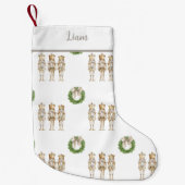 Gold Nutcracker Nostalgic Kleiner Weihnachtsstrumpf (Vorderseite)